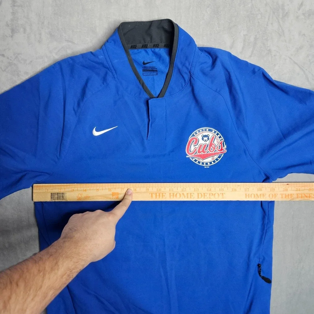 South Bend Cubs Nike Hot Baseball Jacket Mens Small Blue Pockets Adjustable Logo